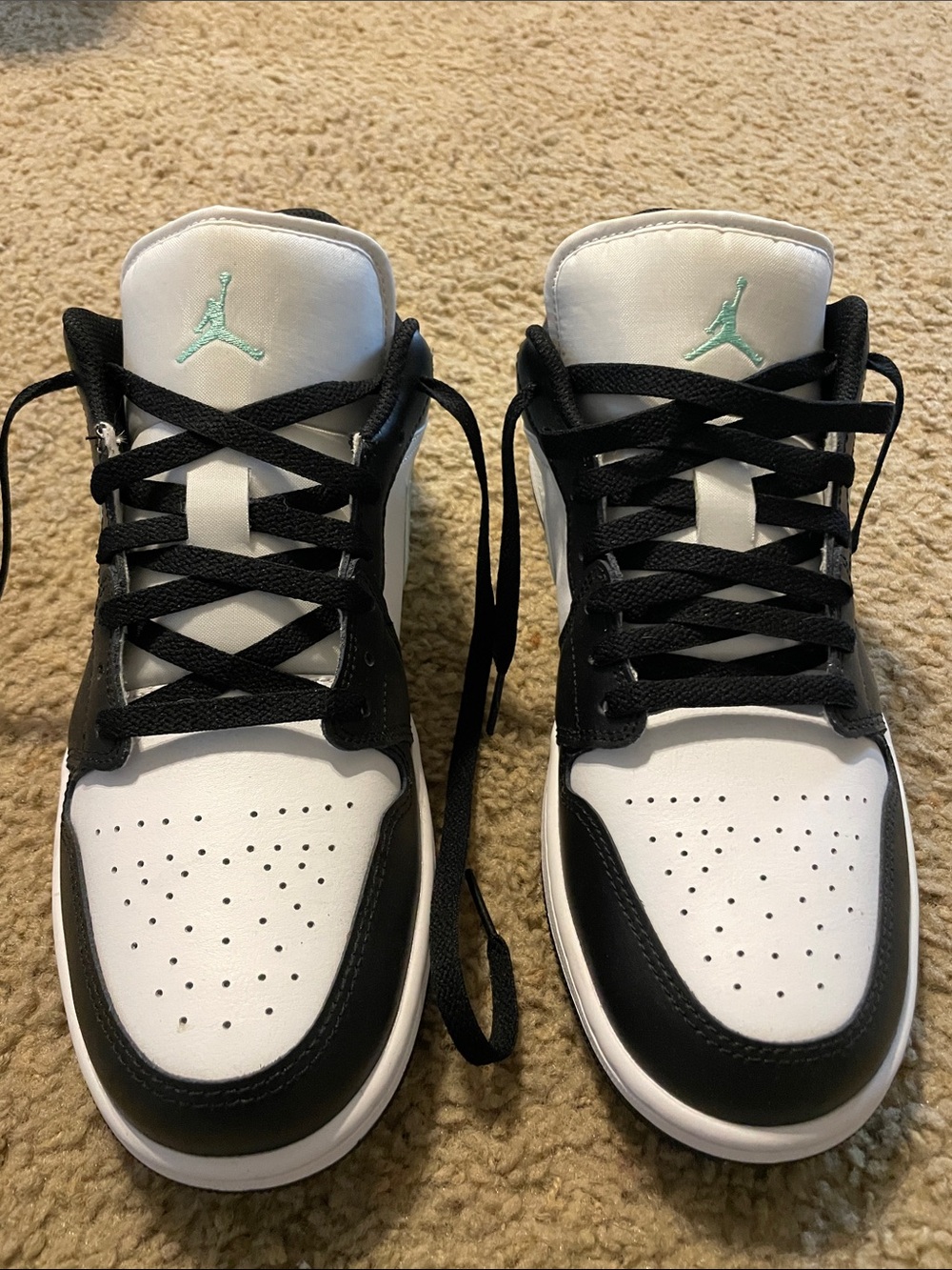 Nike Air Jordan 1 Low White/Black with Teal Jumpman